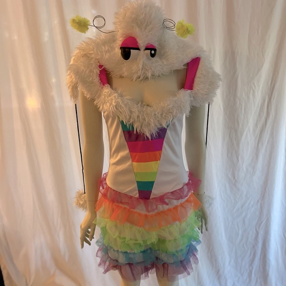 Adorable adult costume with furry leg warmers. Medium. - Picture 2 of 6
